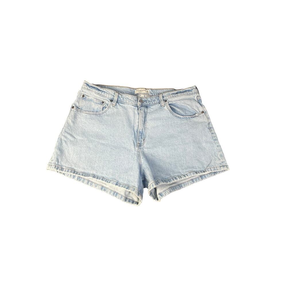 Abercrombie & Fitch The 4” Mom Short High Rise Light Blue Denim Shorts